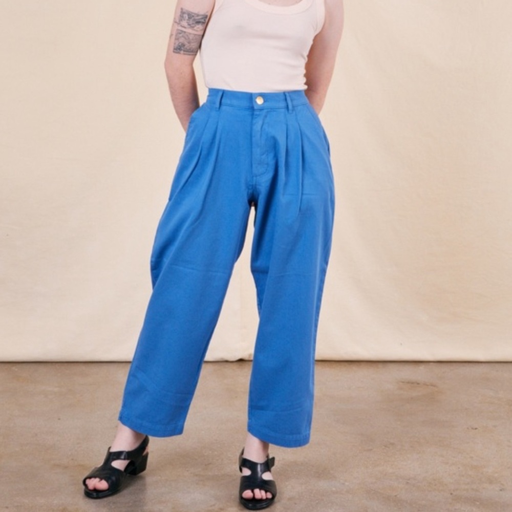 Big Bud Press - Greek blue 100% cotton trousers - Size L EUC